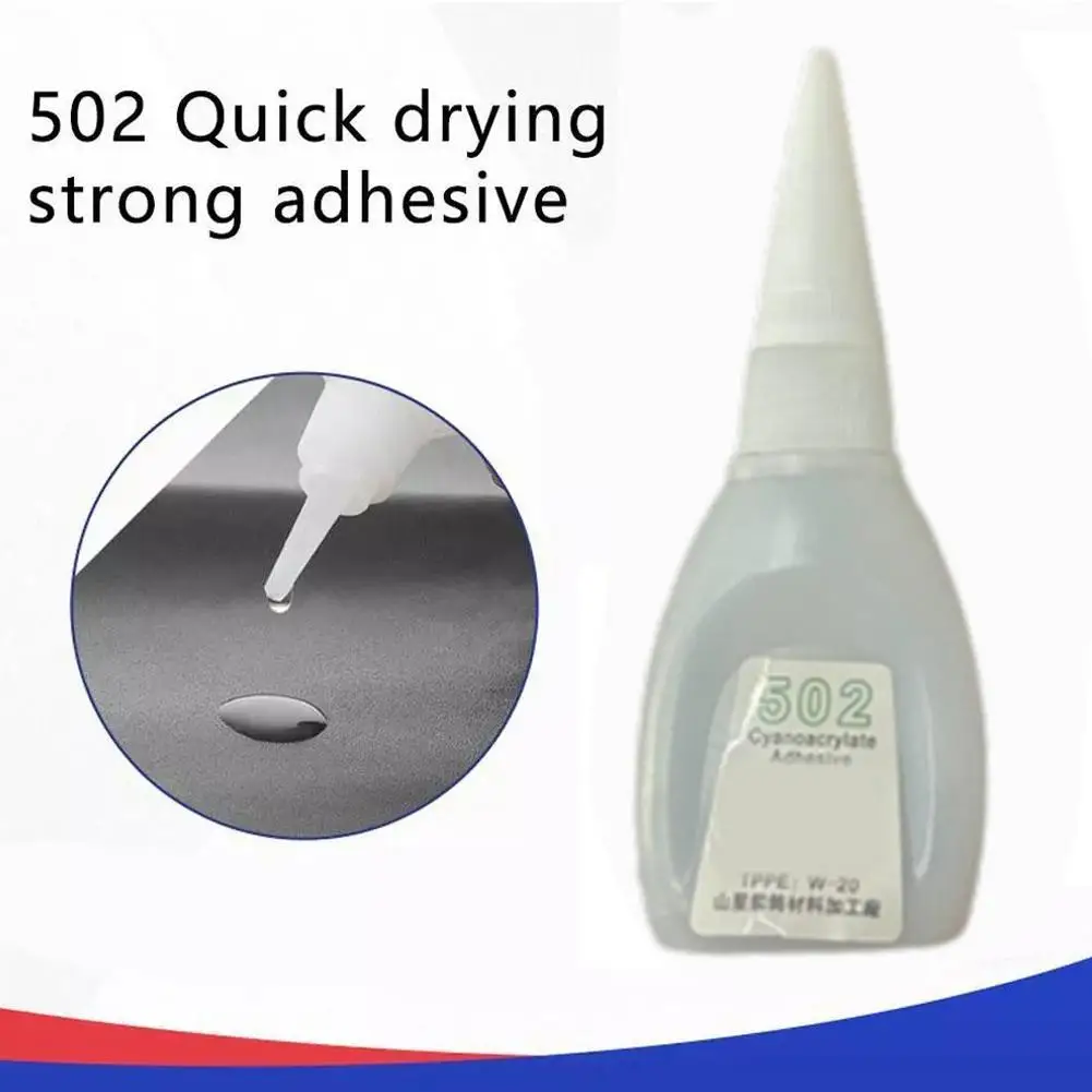 Superpegamento 502, adhesivo de cianoacrilato instantáneo de secado rápido, herramienta líquida, pegamento de unión, cuero, Metal, madera, goma fuerte M7x5