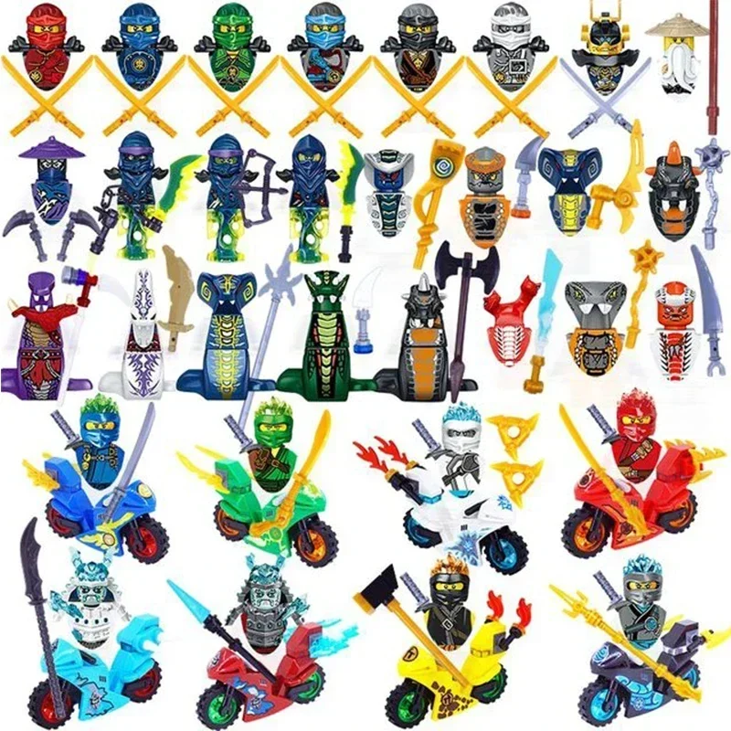 24-delige Anime Karakters Ninja Figuren Garmadon Jay Lloyd Samukai Cole Harumi Ultra Violet Pyro Snake Bouwstenen Kid Speelgoed