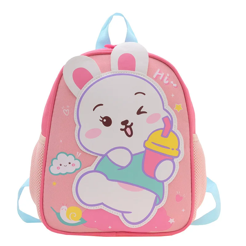 Children's Backpacks 2023 Fashionable  Kindergarten Girls' Bag Cartoon Print Weight Reducing Print Cute Little Rabbit Schoolbags