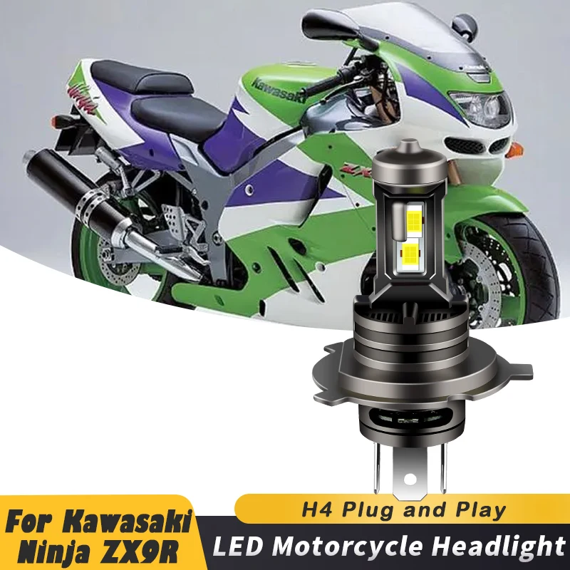 

1 шт. 35 Вт H4 9003 6500 К ярко-белые светодиодные лампы для мотоциклов, фара для мотоцикла Kawasaki Ninja ZX9R 1994 1995 1996 1997-2003 гг.