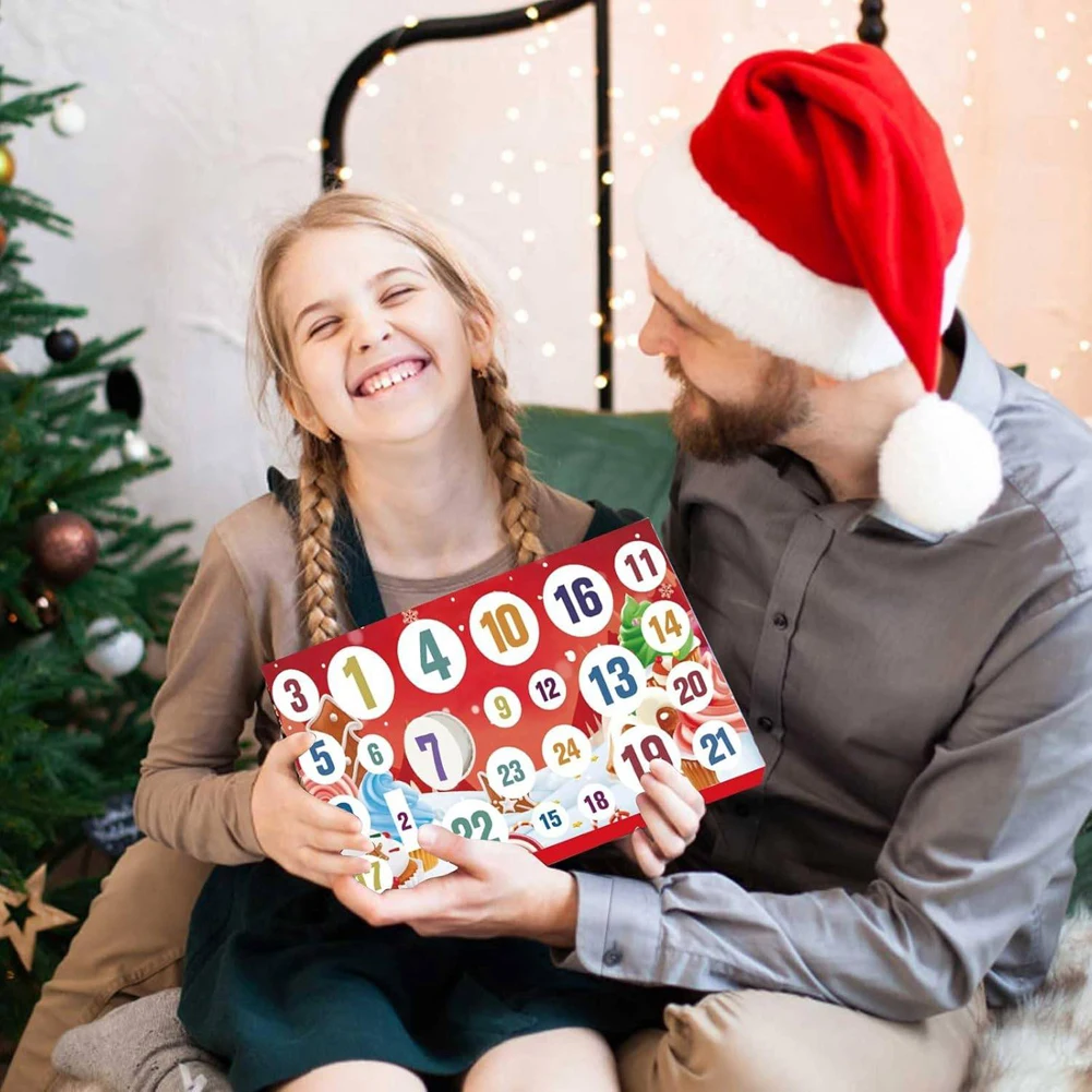 الوحل عيد الميلاد تقويم القدوم 2024 24 يوما عيد الميلاد العد التنازلي التقويم DIY بها بنفسك الوحل صنع عدة الإجهاد الإغاثة الوحل اللعب الهدايا ﻿