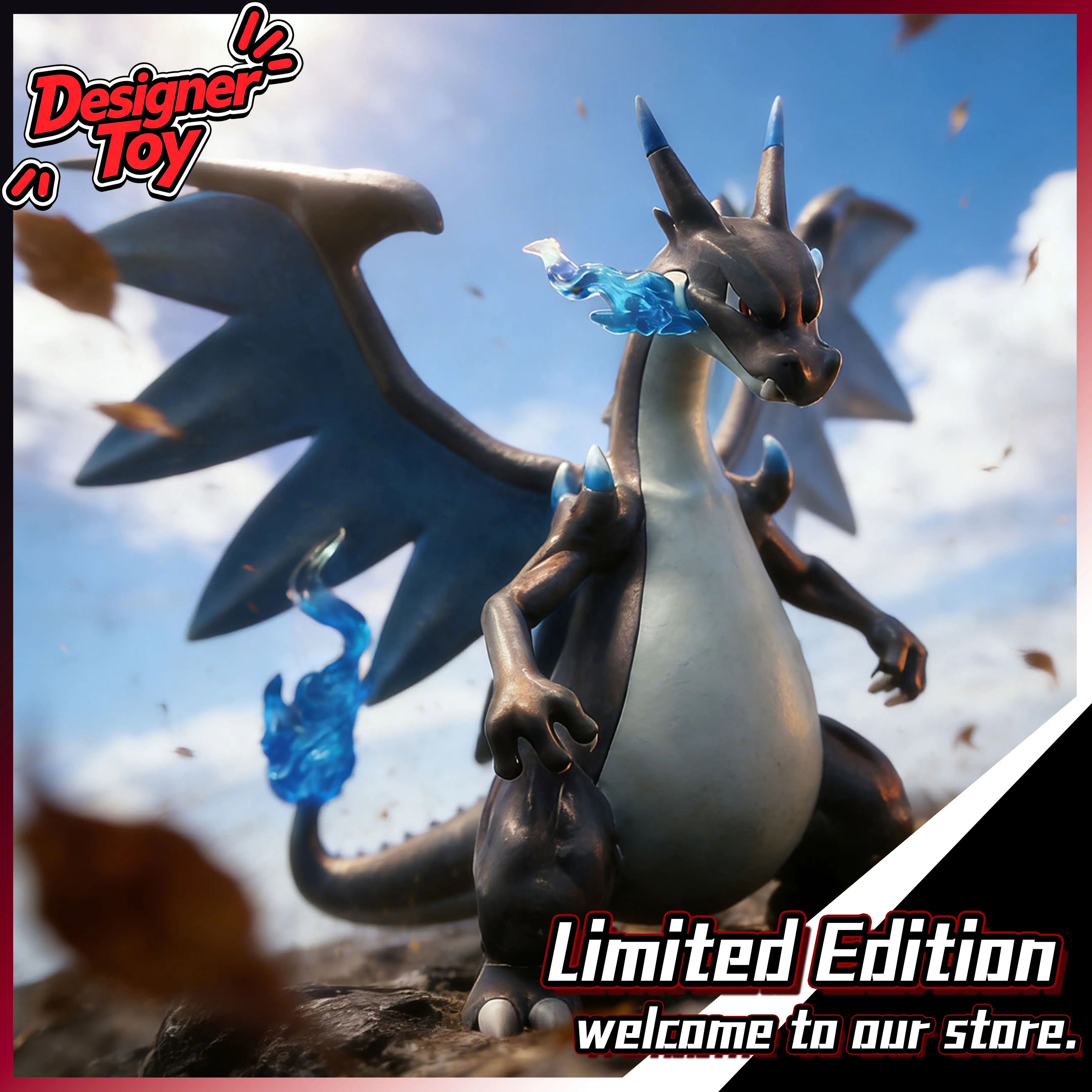 Hanhan Studio Mega Charizard X Movie Anime Game Peripheral Figure, Desktop Ornament, Bestselling Toy Gift