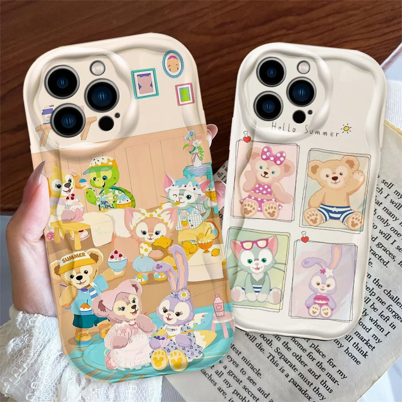 Disney Duffy And Friends Lovely For iPhone Apple 15 14 13 12 11 XS XR X 8 7 Pro Max Plus Wave Oil Shockproof Phone Case Back