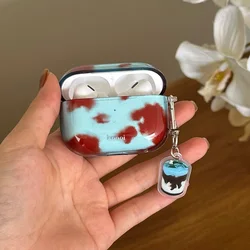 Cartoon Cute Amber Blue Clear Soft Earphone Case For AirPods 4nd Air Pods 3 Pro 2 With Keychain Fall Prevention Protective Cover
