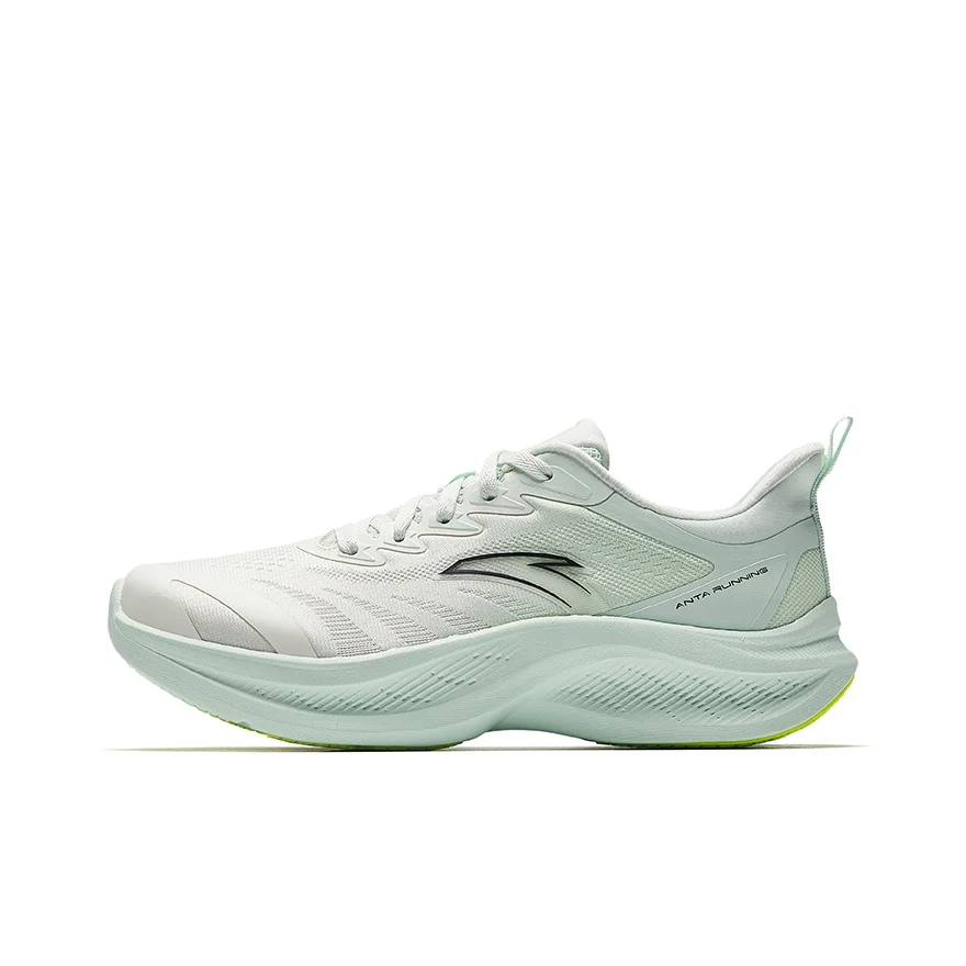 

Anta Slip Resistant, Breathable, Lightweight, Height Increasing Low top Casual Running Shoes Women's White Green 922525519-3