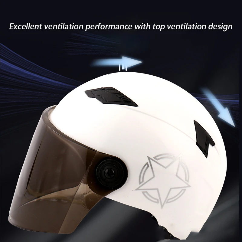 Nuovo Casco Moto retrò Casco quattro stagioni per Casco a tesa mezza faccia Moto Crash Moto Casco DOT certificazione Casco