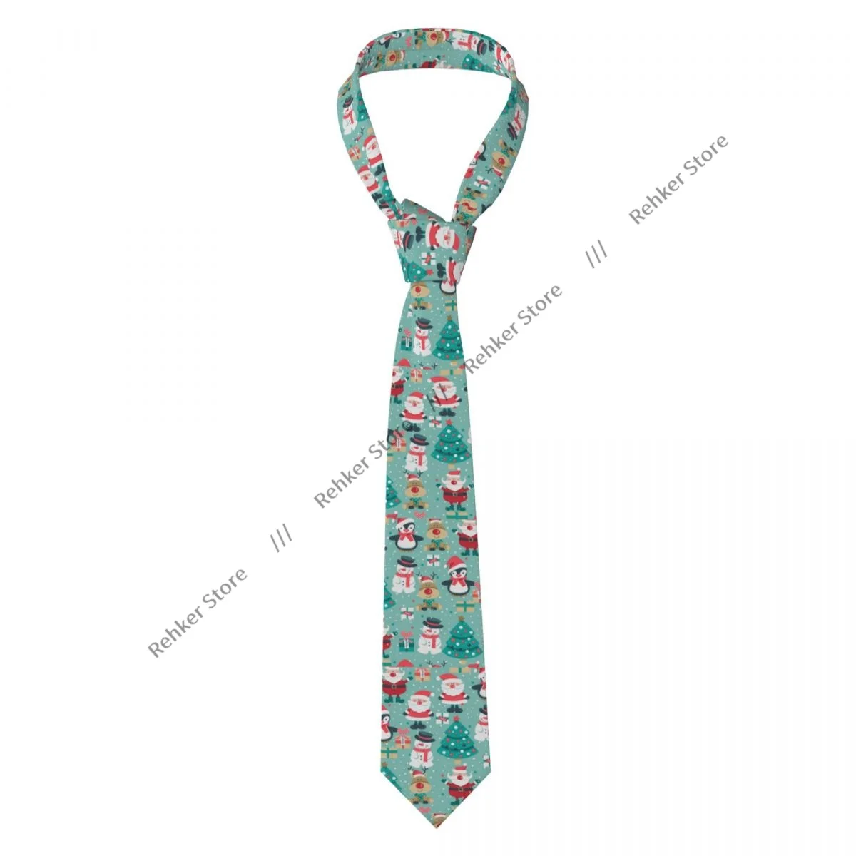 Mens Tie Classic Skinny Santa Claus Snowman Deer Neckties Narrow Collar Slim Casual Tie Gift