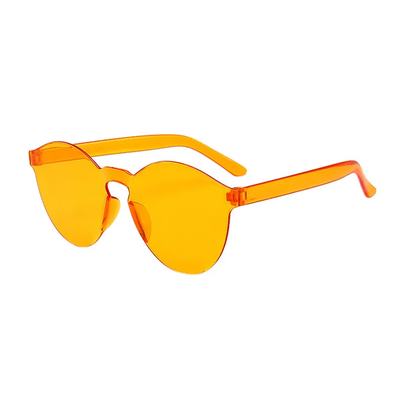 Óculos de sol transparentes sem moldura feminino, Cool Retro Candy Sunglasses, UV400