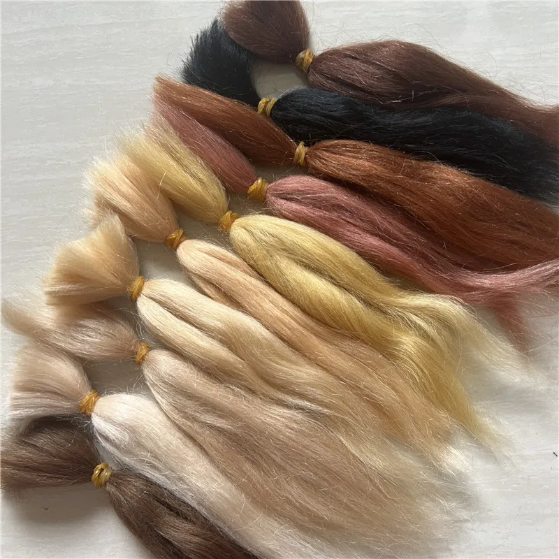 New Arrival 10 kolorów czysty moher dla odrodzonych lalek czarny kawa brązowe kolory moher dla DIY odrodzony lalki dla dzieci peruki akcesoria