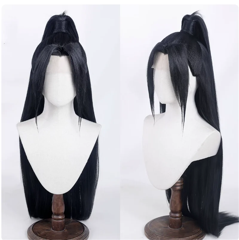 Already Styled Ye Wenzhou Lace Long Cosplay Wig Black Cosplay Hair River of Swords Cos Props Gift