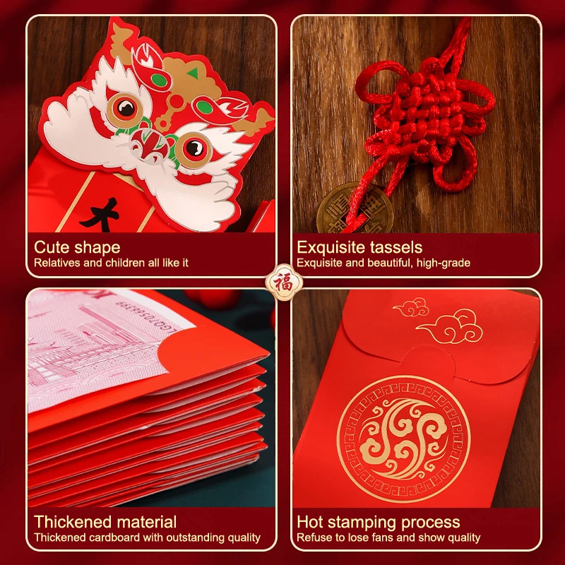 2025 Jaar van de Slang Nieuwjaar Waaiervorm Rode Enveloppen Opvouwbare Rode Envelop Beste Wens Geluk Geld Zakken Geschenken