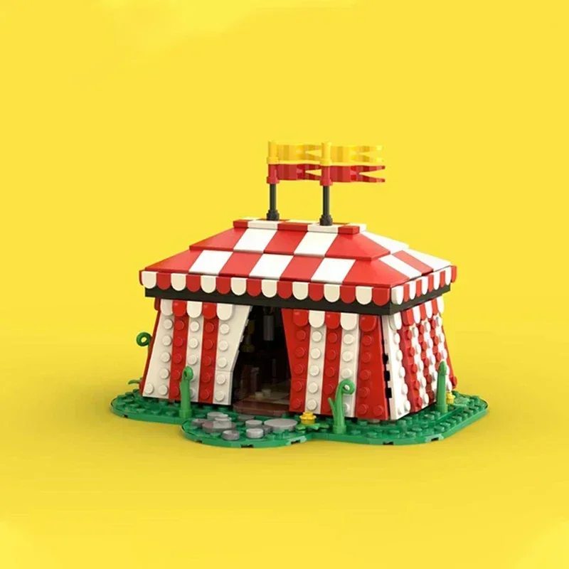 Middeleeuwse Street View Model MOC Bouwstenen Ridder Kamp Tent Modulaire Technologie Geschenken Vakantie Monteer Kinderen Speelgoed Pak