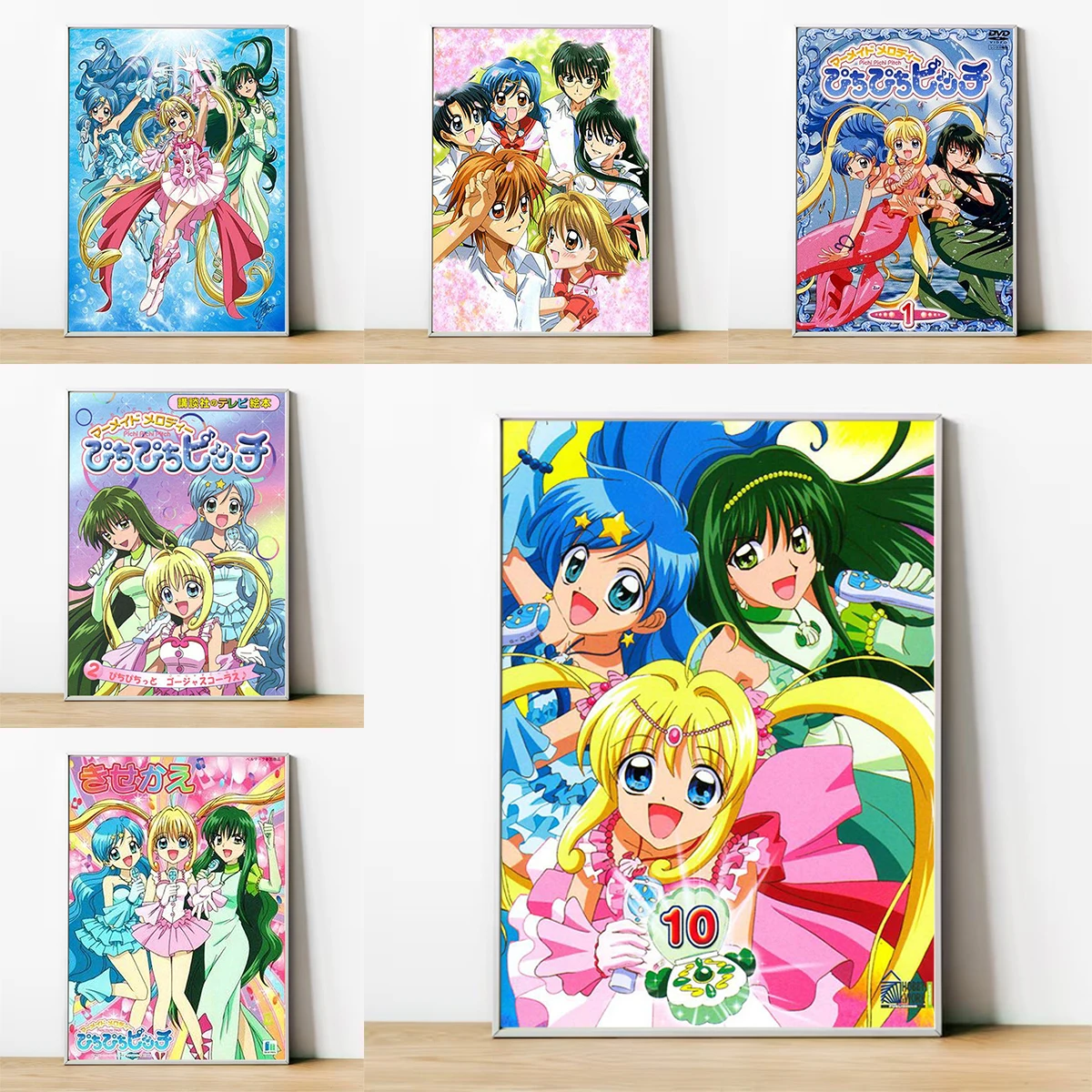 Mermaid Melody Anime Pichi Pitch Wall Decoration for Home and Decoration Poster Canvas Decorative Paintings Cute Room Decor Art