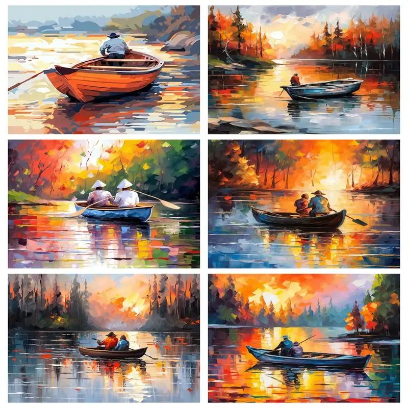 RUOPOTY Paint By Numbers For Adults Landscape Paint On Canvas Acrylic Crafts Picture For Diy Gift With Frame