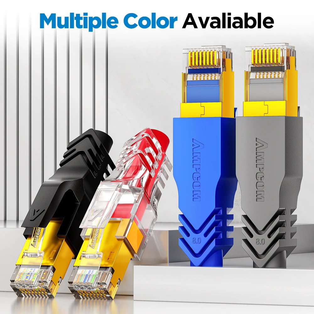 AMPCOM  Ethernet Network Cable Strain Relief Boots Cable RJ45 Connector Plug Covers 6.5/7.5/8.0mm for CAT8 CAT7 CAT6A CAT6 CAT5E