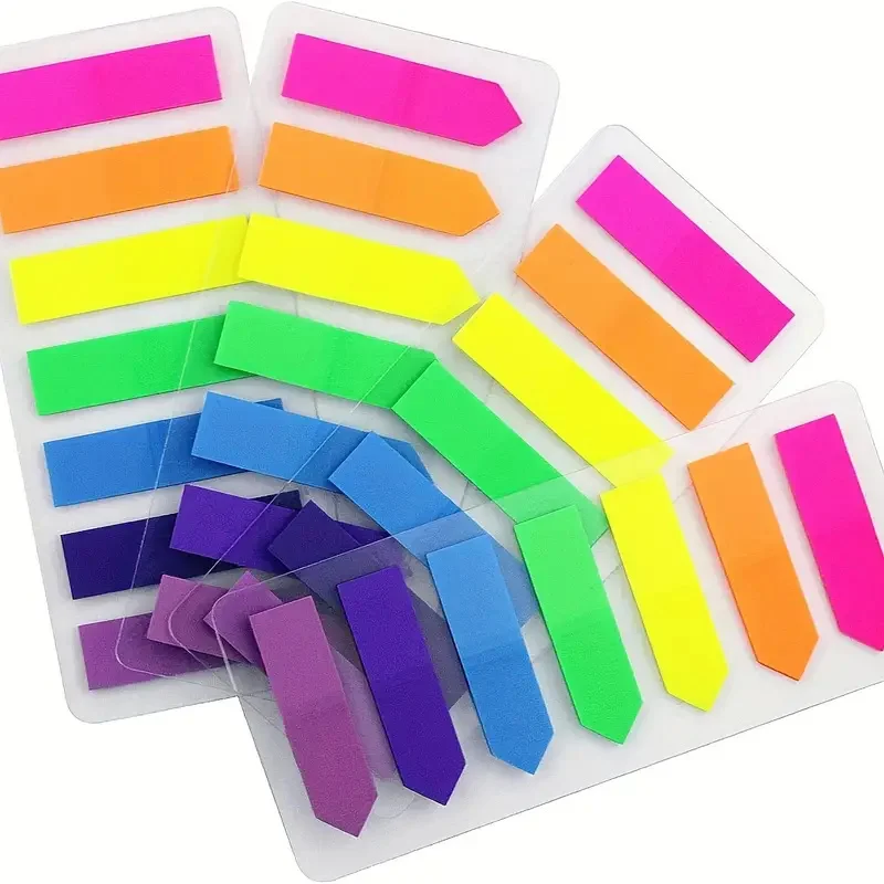 7 Colors Fluorescent PET Index Stickers, Students Book Marking Labels, Folders Classification Tabs, Self-adhesive Sticky Notes