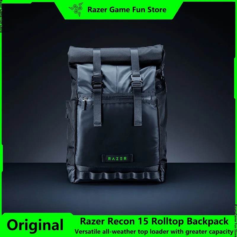 

Рюкзак Razer Recon 15 Rolltop — универсальный всепогодный верхний погрузчик с большой вместительностью — водостойкая конструкция и истирание.