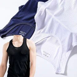 Summer Men's Ice Silk Mesh Tank Tops Quick-Drying Sleeveless Shirt Breathable Bodybuilding Tank Tops Fitness Muscle Vest Tops