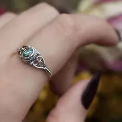 Advanced inlaid turquoise ring retro technology ring female fashion personality female ring