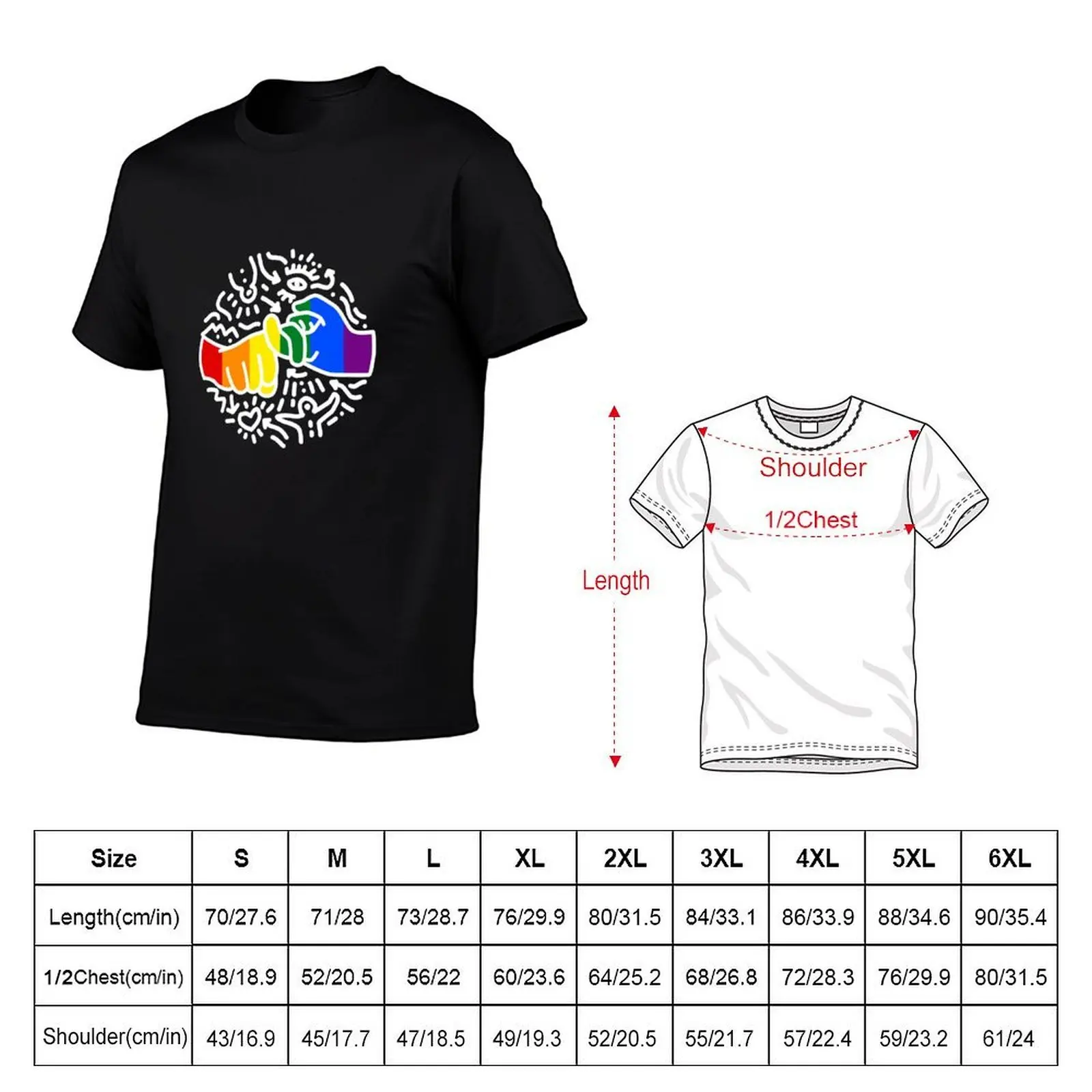 ASL sign for Friend -Pop Art Style Pride love T-Shirt anime figures vintage clothes mens graphic t-shirts anime