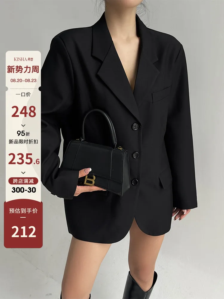 Casual Long Sleeved High-end Suit Jacket For Women Blazers Coat Fashion Design 2024 New Tops Brown Office Lady Top Y7CS