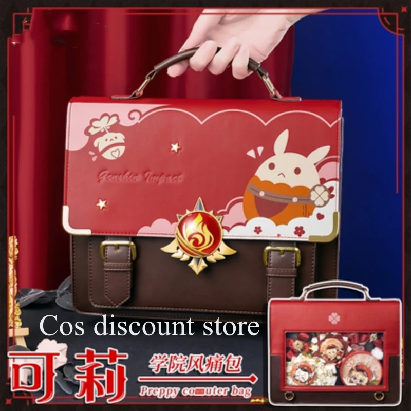 Stock Game Genshin Impact Cosplay Klee Cartoon Bag Campus Student Messenger Bag Preppy Commuter Bag Shoulder Bag New