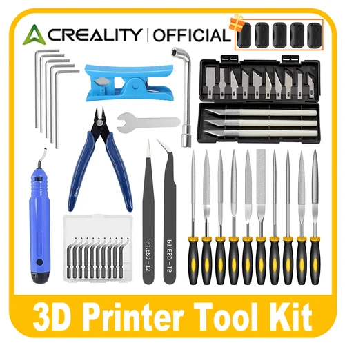 Creality Kit de herramientas de impresora 3D, conjunto/eliminación/acabado/corte de filamentos, accesorios de impresora 3D para limpieza, acabado y corte