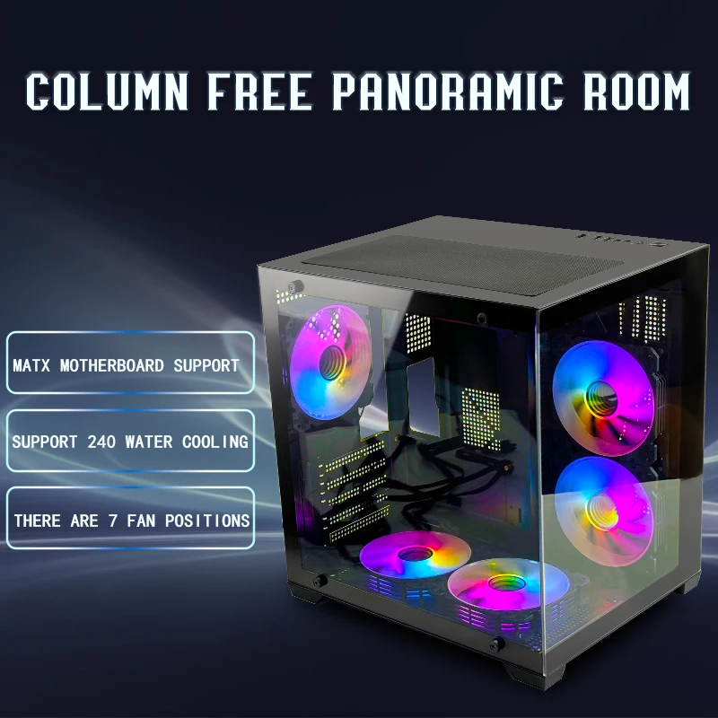 MANMU Gaming Computer Cases & Towers case pc Gaming White Micro ATX pc Gaming System Unit Case