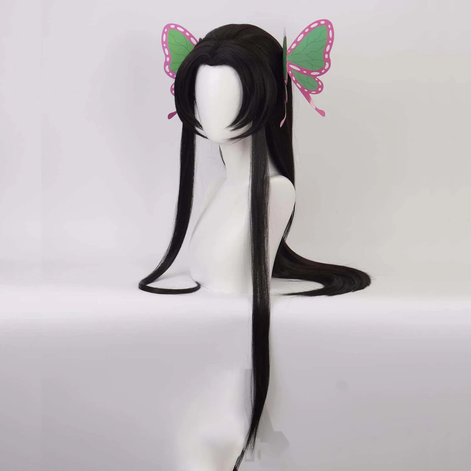 حفلة الهالوين Kochou Kanae Demon Slayer Cosplay شعر مستعار أسود طويل للنساء