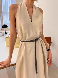 V-Neck Dress For Women'S Summer 2024, New Elegant And Sophisticated French Style Exquisite Casual Long Dress