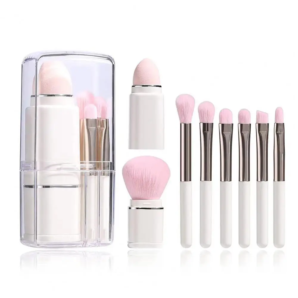 8 teile/satz Reise Make-up Pinsel Set einziehbare tragbare weiche synthetische Borsten Make-up Pinsel Set für unterwegs Schönheit