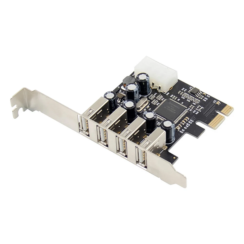 

PCI-E to 4 Ports USB 2.0 Converter Card PCIE USB2.0 Adapter Card MCS9990 Chipset Allows Hot-Swapping