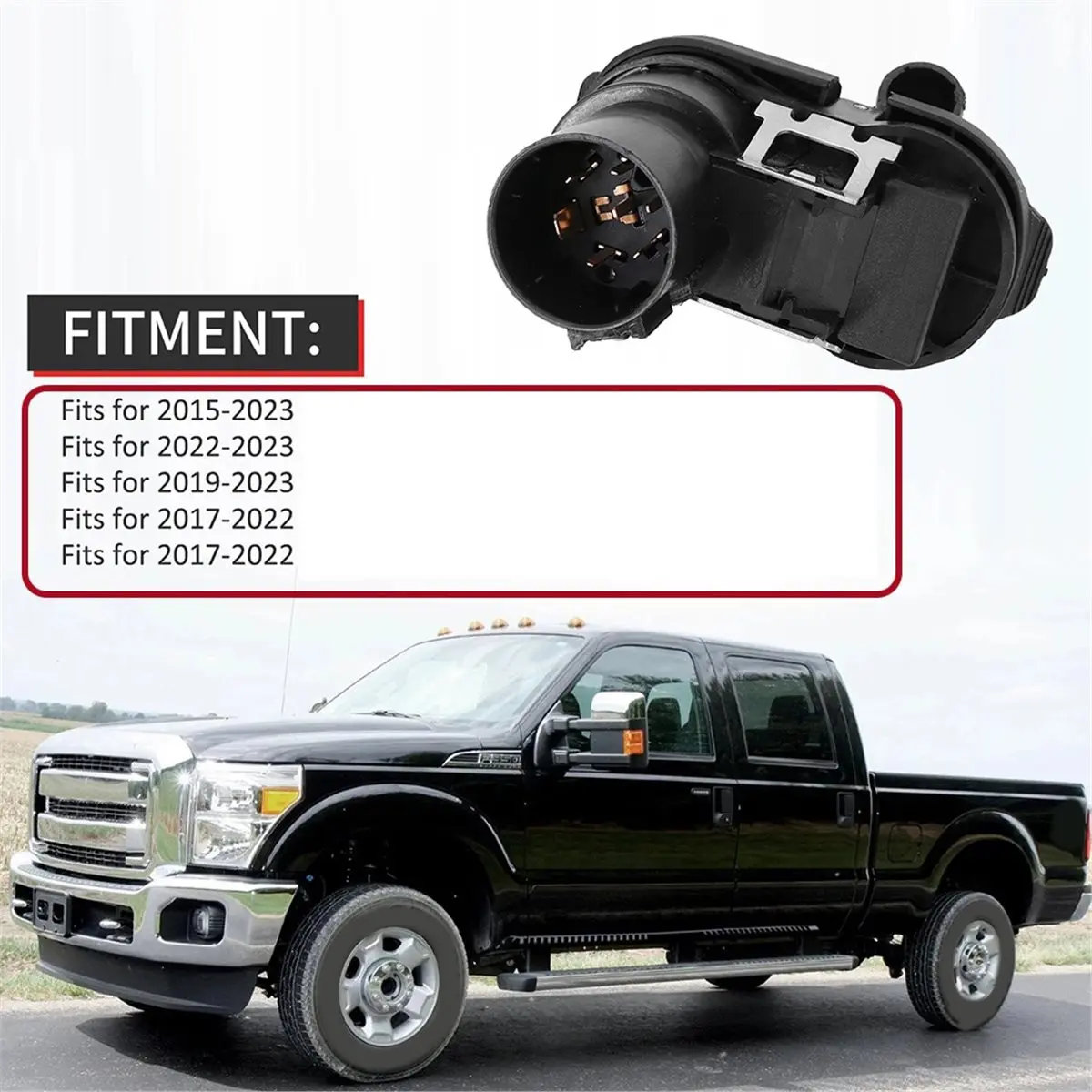 Compatible Trailer Brake Harness Towing 7-Pin Round/4-Pin Flat Plug Connector FU5Z-14489-A for Ford F150 F250 F350 2015-2023