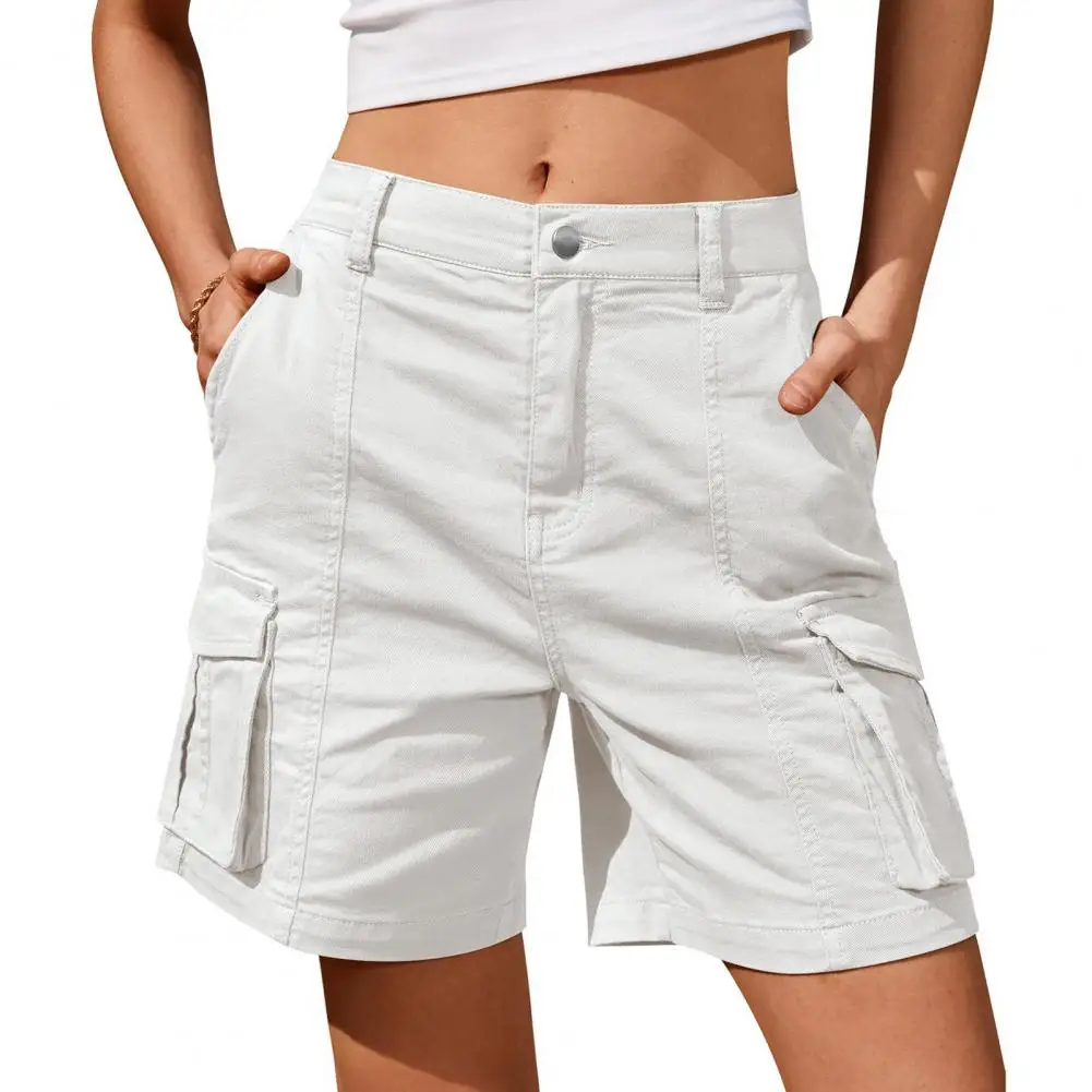 

Women Cargo Shorts Knee Length Multiple Pockets Waist Long Shorts For Summer Casual Women'S Pants Korean Stylish Shorts