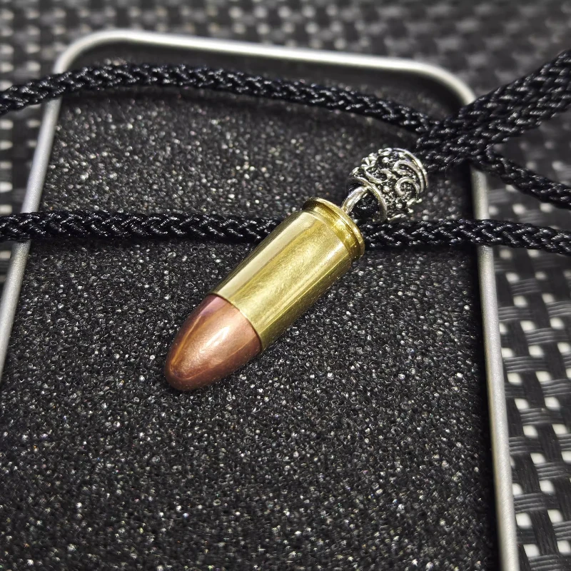 

Ожерелье-пуля из чистой меди, внутреннее хранилище, персонализированный мужской кулон.