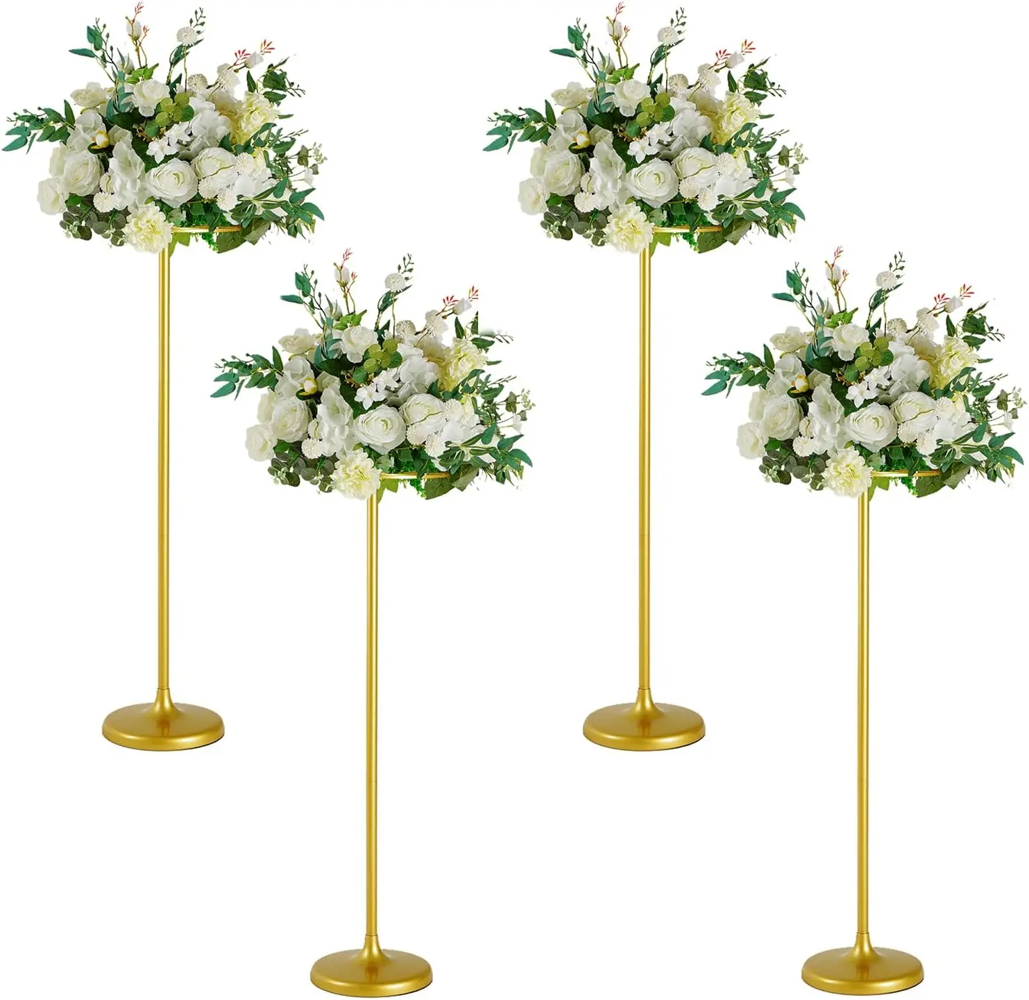 

4 шт., высокая свадебная подставка для цветов, 39,4 дюйма, свадебные центральные украшения для столов, металлическая напольная ваза для цветов для вечеринки, свадебного приема