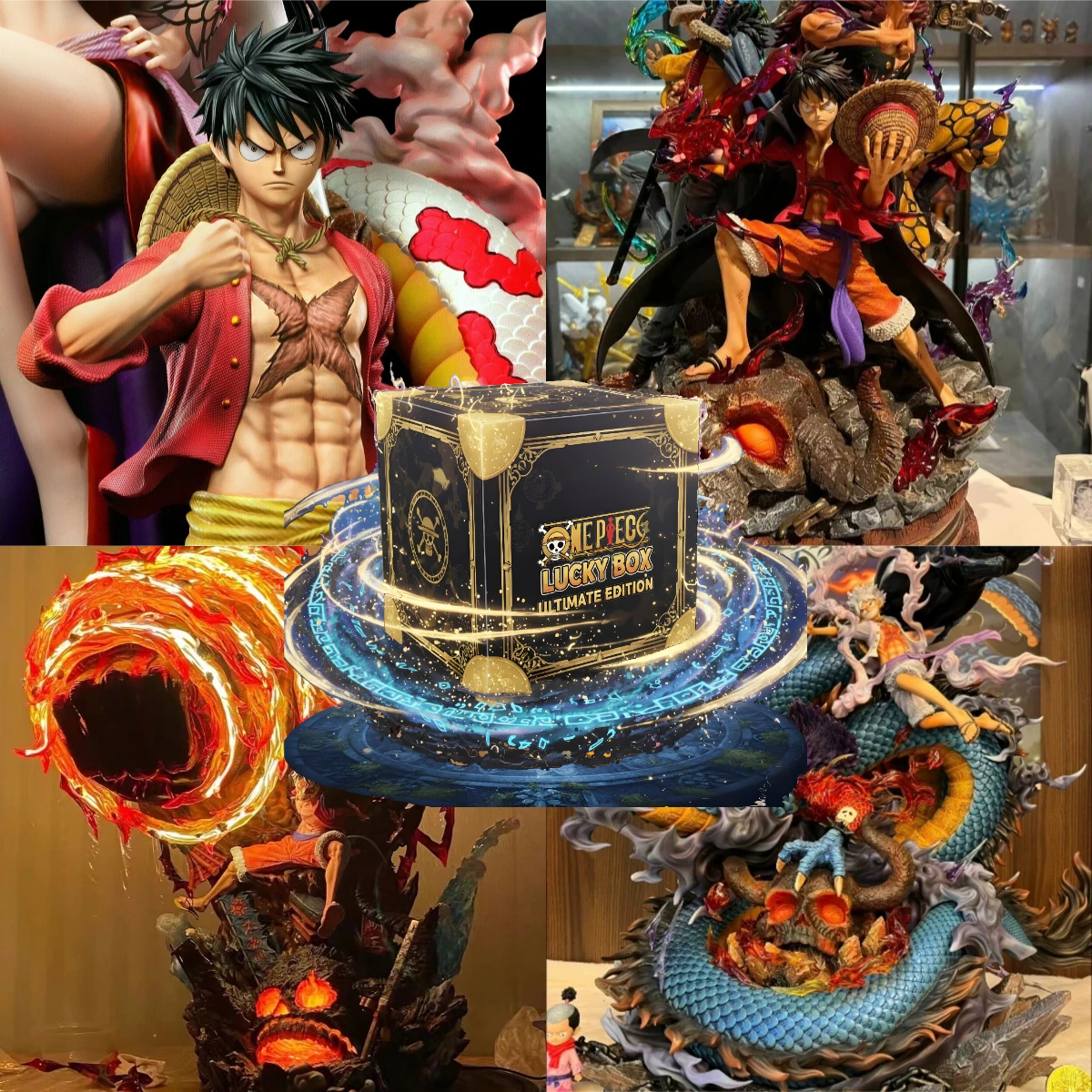 Caja Sorpresa de Figuras de Anime de ONE PIECE: 4 Emperadores y Zoro, Juguete Misterioso. Shanks, Blackbeard, Luffy, Buggy, Regalo Sorpresa Coleccionable.
