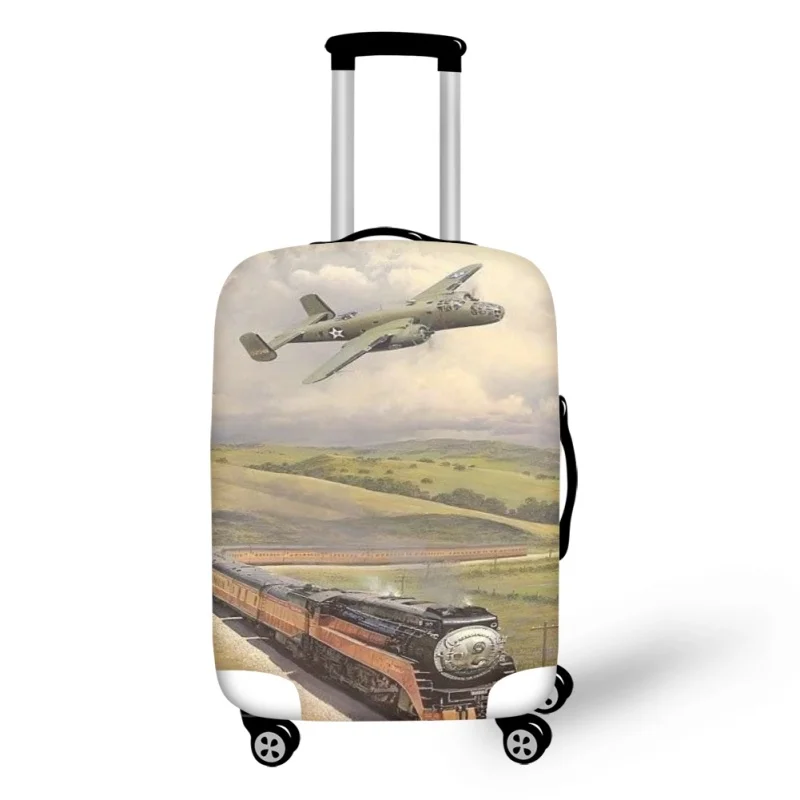 Steam Train Locomotive Print Elastic Luggage Cover Travel Suitcase Protector Covers Suit for 18-32 Inch Trolley Case Accessories