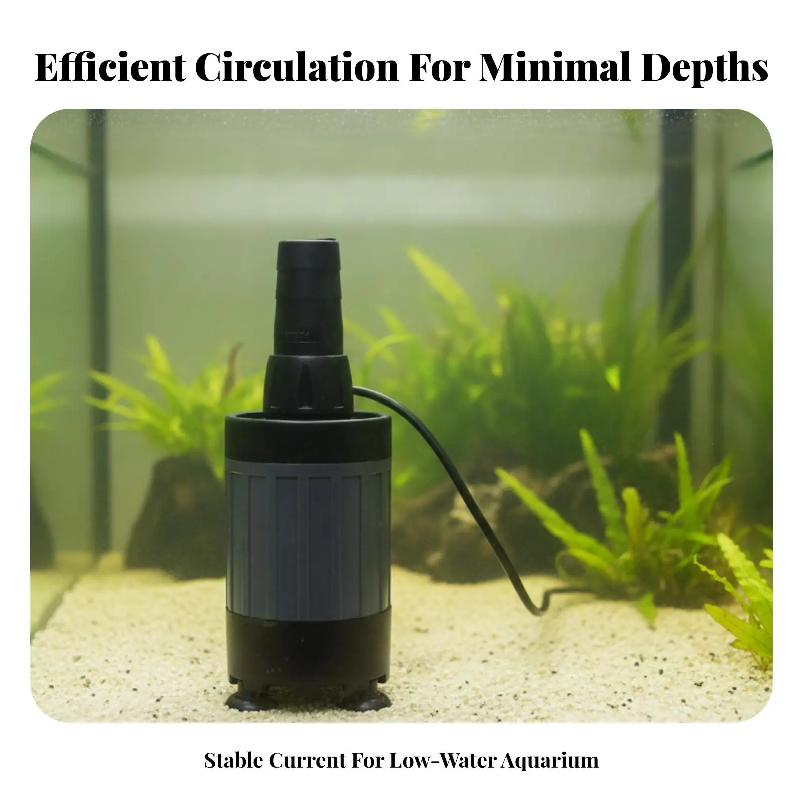 Quiet Aquarium Circulation Pump Submersible Water Pump with Ceramic Rotor for Marine Fish Tank and Hydroponics System