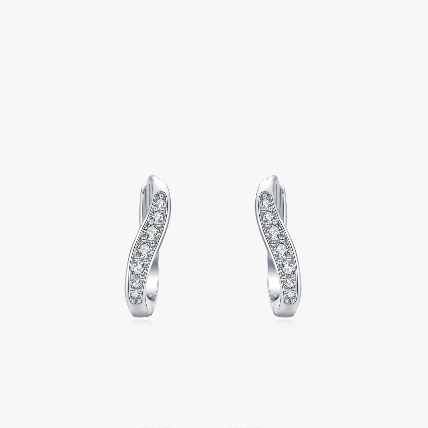 

Top Quality 925 Sterling Silver Dazzling Clear CZ Ear Buckles Hoop Earrings for Women Wedding Engagement Jewelry Gift