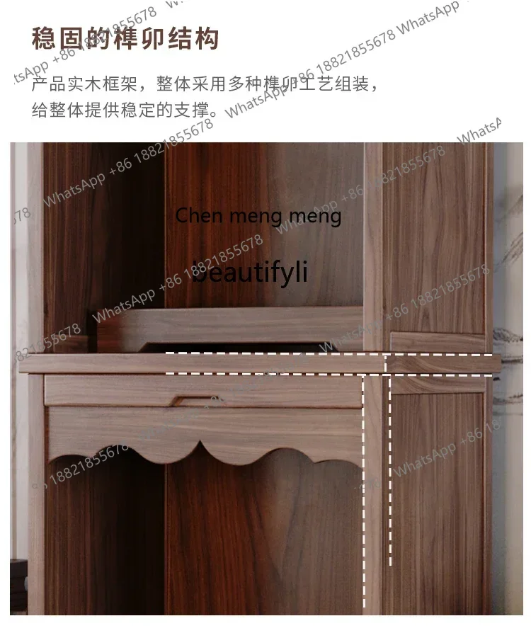 G153 新しい中国仏教の仏壇服飾収納棚無垢材富の神家庭用観音菩薩仏壇キャビネットリビングルーム祭壇モダン