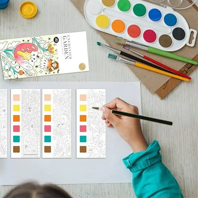 Watercolor Workbook Pocket Painting Book for Toddler Educational Art Classes Watercolor Workbook for 4-8 Years Old Travel Home