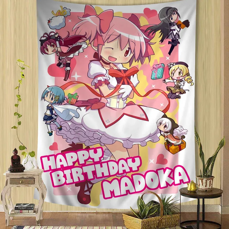 Tapiz de Estilo Japonés VIKAMA, Arte Mural de Anime Adorable con Diseño Hippie, Decoración Estética para Dormitorio