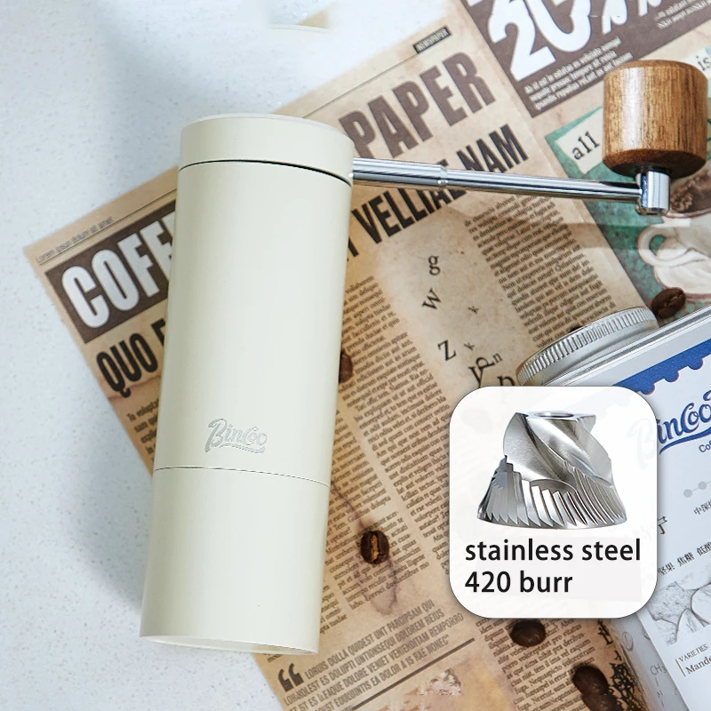 Portable Manual Coffee Grinder Stainless Steel Burr Coffe Bean Miller Aluminum Alloy Body Ergonomic Labor-saving Grinder