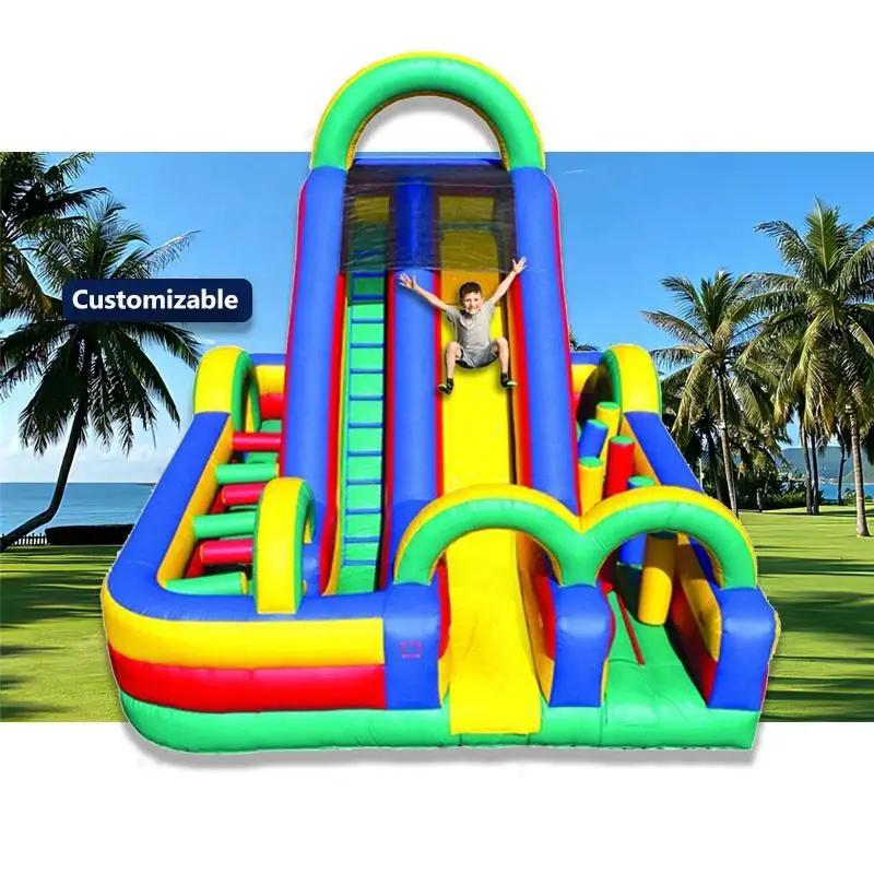 

6x4x4m Outdoor Blow up Bounce House Jumping Castle Commercial Bounce House Inflatable Slide Obstacle Course for Kids