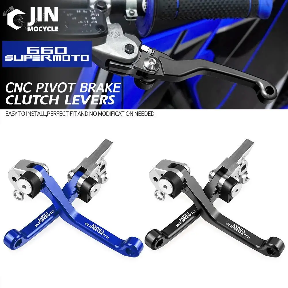 660 SUPERMOTO Motorcycle CNC Foldable Pivot Dirt Bike Brake Clutch Levers Cable Lever Handle Aluminum For 660SUPERMOTO 2002-2005