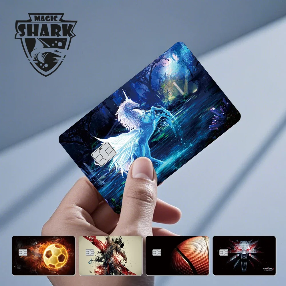 

New Football Anime Dog Strewberry Lion Halloween Matte PVC Sticker Film Skin Cover for Small Large Chip Credit Debit Card