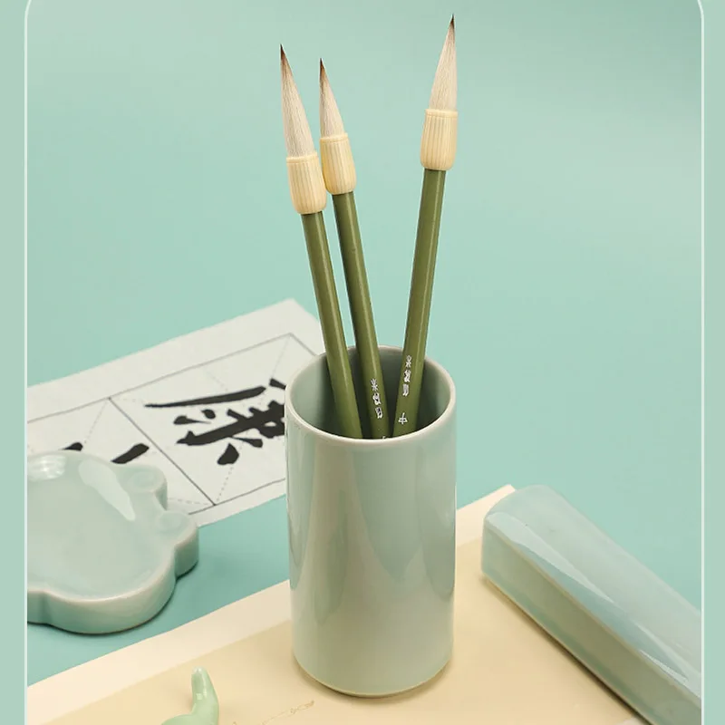 1pc/3pc Chinese Calligraphy Brush Regular Script Official Script Running Script Mixed hair brush School Supplies