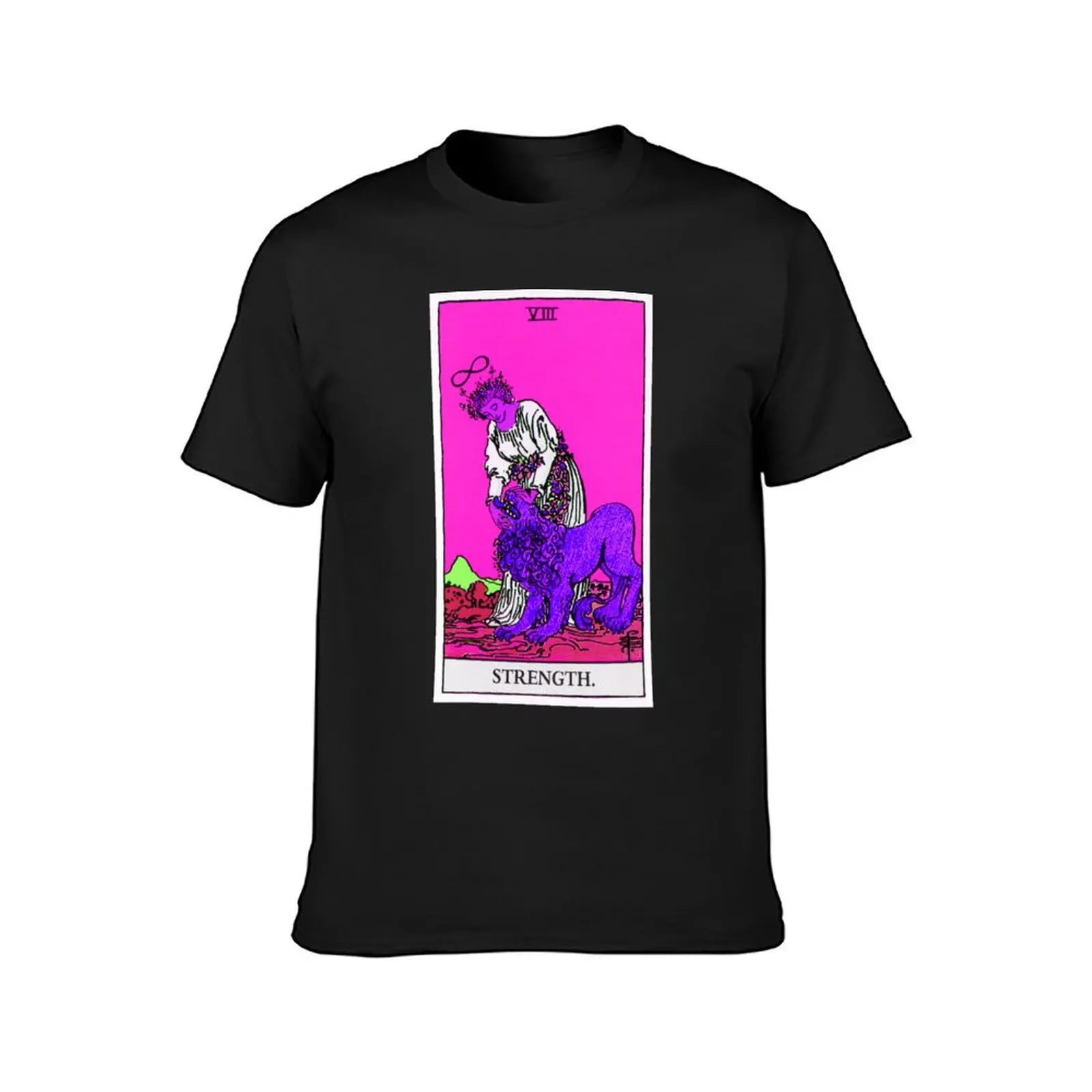 8. Strength- Neon Dreams Tarot T-Shirt shirts graphic tees customizeds t shirt for men