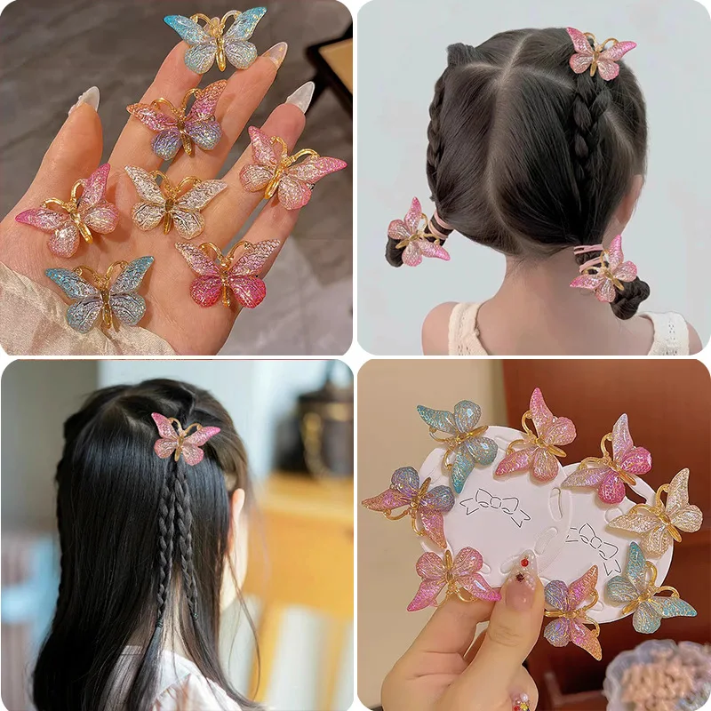 New Hair Clip Children's Two-color Bow Hair Clip Acrylic Gradient Color Cute Fashion Side Shattered Hair Clip Hair Accessories